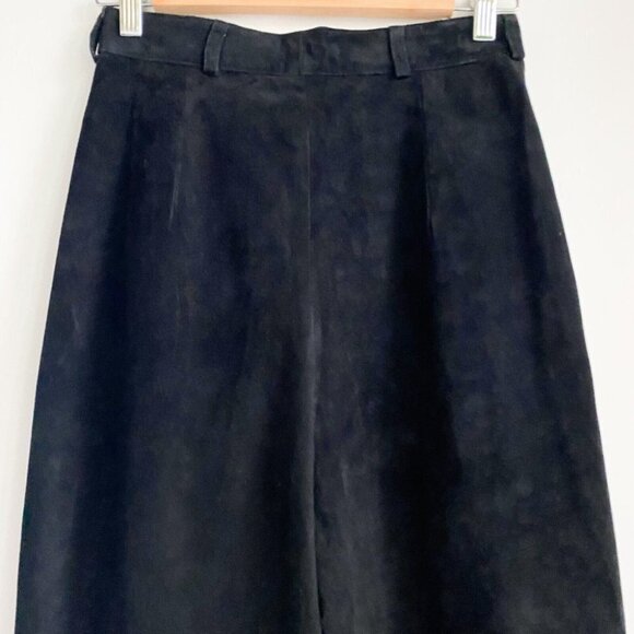 Vintage Eaton's Black Suede Relaxed Fit High Waist Pants M - Picture 4 of 6